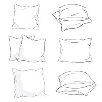 Set sketch style pillows one, two, stack... | Premium Vector #Freepik #vector #pillow #cushion #scribble #drawing