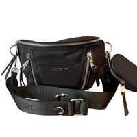 Nwot Steve Madden Fanny Pack/Belt Bag, Black With Silver Hardware, Thick, Logo Strap, One Main Compartment And Two Small Zippered Pockets In The Front. Also Comes With Detachable Zippered Airpod Case. Can Fit Up To A 48 Inch Waist