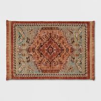 Floral Woven Rug Rust/green - Threshold™ : Target