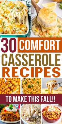 These comfort casserole recipes are so cozy to make in the fall!! Now I have the best casseroles to make for my family when the weather starts getting cold!! Try one of these comforting caserole recipes like chicken pot pie casserole, chicken alfredo casserole, easy tater tot casserole, Dorritos casserole (my kids favorite), and more!! These bakes make the BEST easy dinners for busy weeknights and school nights!! Pin for later!