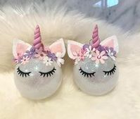 DUO SET Unicorn Ornament Ornament Felt Ornament Ball Family