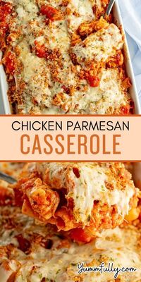 Chicken Parmesan is an Italian classic. A pan-fried, crispy breaded chicken cutlet topped with Marinara sauce and melted mozzarella. Now think of a chicken parmesan casserole with pasta. A complete meal, topped with crispy breadcrumbs and melty mozzarella cheese. This healthy chicken parmesan casserole has no oil or frying involved!