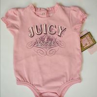 New Juicy Couture Bodysuit Sz 6 Months Juicy Angel Elastic Ruffle Sleeves