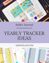 15 BuJo yearly tracker ideas to try right away, plus a free printable to get you started. Habit tracker, mood tracker, workout tracker, Bullet Journal tracker, Bullet Journal page ideas.