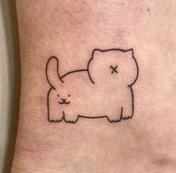 Reverse cat tattoo #tattooinstagram #tattoos #drawingstyle #funnycat #tattoostudio