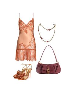 Orange dress, slip dress, orange heels, Chloe Paddington