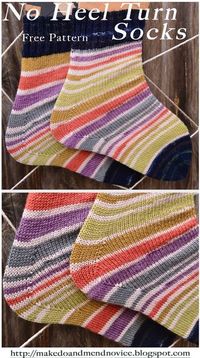 No Heel Turn sock knitting pattern - sock knitting pattern without turning heel