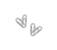 black and white simple paper clip heart tattoo design