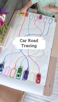 Melissa Kate | Road tracing: a super fun way for car lovers to trace, match colors and develop pre-writing skills using cars 🎉🚗 Follow @bymelissakate for… | Instagram