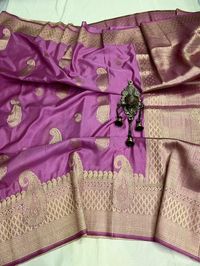 Price:1950+$ Banarasi crape Georgette silk saree with blouse 5Y14