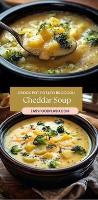 This creamy and comforting Crock Pot Potato Broccoli Cheddar Soup combines tender potatoes, fresh broccoli, and sharp cheddar cheese for the perfect cozy meal. It’s easy to prepare and slow-cooked to perfection, making it an ideal dish for busy days.