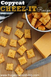 Homemade Copycat Cheez-It Recipe – It is so easy to make your own crackers and this could easily become organic cheese crackers!