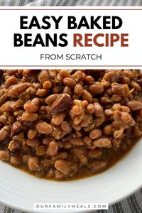 Get ready to fall in love with our Baked Beans Recipe. It’s all about simple ingredients like navy beans, onions, molasses, and salted pork slow-cooked to perfection. Best part? It’s a cinch to whip up! It’s the perfect side dish for hot dogs or a family dinner. Get ready to savor every spoonful of this easy baked beans recipe!