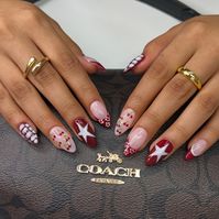 🍒⭐️🍷 • • • • #nailsxkay #nailsnailsnails #apresnails #gelx #gelxnails #prettynails #trendynails #naildesign #nailart #nailextentions #bombnails #cutenails #baddienails #nailinspo #pinterestnails #trendynails #explore #explorepage #scvnails #calinails #LAnails #nailsofinstagram #fallnails #rednails #darkrednails #winenails #starnails #cherrynails #flowernails #crocprintnails