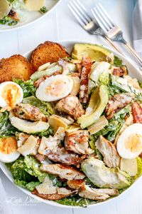 Skinny Chicken and Avocado Caesar Salad