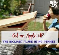 Inside: This apples and pennies science experiment is a delightful twist on the traditional inclined plane experiments. Can you get an apple up the inclined plane using pennies? How many pennies does it take to get an apple up an inclined plane? Kids are born fascinated with inclined planes. Take a baby to the park,