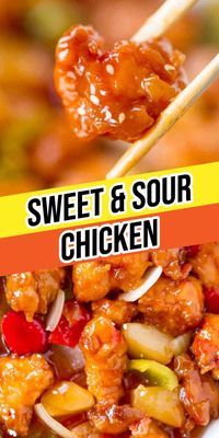 Sweet and Sour Chicken with crispy chicken, pineapple, and bell peppers tastes just like takeout without the food coloring. Try this today!