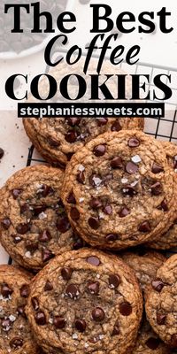 These chewy coffee cookies are loaded with instant coffee, chocolate chips and cinnamon. They are super easy to make and require no chilling and no mixer.