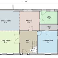 ✔ 197 Sq.m ✔ 4 Bedrooms ✔ Living Room: 5.60 x 4.43m ✔ Dining Room: 4.60 x 3.83m ✔ Kitchen: 4.80 x 3.83m ✔ Bedroom 1: 5.60 x 3.50m ✔ Bedroom 2: 4.76 x 2.89m ✔ Bedroom 3: 3.51 x 3.49m ✔ Bedroom 4: 3.51 x 4.43m ✔ Bathroom: 3.65 x 2.89m ✔ Utility: 3.51 x 2.53m 📣MAKE IT YOURS! Don’t forget we can amend any design to suit your requirements. Need help? Call 01432 806409 or email designs@houseplansdirect.co.uk.