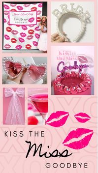 No bachelorette party or bridal shower is complete without an fun theme. Kiss the Miss Goodbye is everything a true girly bride needs. From lipstick kisses to pearl veils.