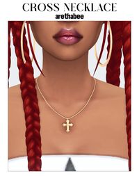 simple dainty cross necklace. sims 4 cc jewelry  public release: 13 july 24