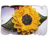 3D Sunflower Fabric Flower: embroidershoppe