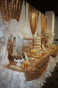 Wendy's Gold Gatsby birthday party | CatchMyParty.com