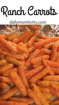 Ranch carrots have all the ranch flavor and kids will eat them up! They make in just minutes. Perfect side dish for any meal. http://dailymomtivity.com