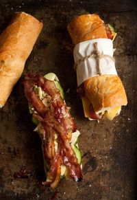 Blue Cheese, Avocado and Bacon on Baguette...oh my