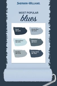 From light to dark and everything in between, Sherwin-Williams customers love blue paint colors. But have you ever wondered which shades are the very best sellers? In 2019, Naval SW 6244, Windy Blue SW 6240, Atmospheric SW 6505, Waterloo SW 9141, Stardew SW 9138 and Indigo Batik SW 7602 all made the list. To find the right blue for your next paint project, stop by a store and our associates will be happy to help. #sherwinwilliams #asksherwinwilliams #paintinspiration #paint #diy #blue #bluepaint