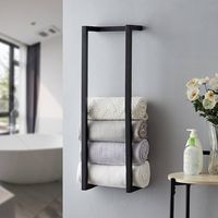 Amazon.com: Towel Rack for Rolled Towels, Towel Rack for Bathroom,Wall Mounted Metal Bathroom Organizer, Bath Towel Holder Wall for Modern Small Space Bathroom Towel Storage (Black) : Home & Kitchen