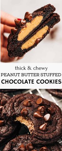 Peanut Butter Stuffed Chocolate Cookies