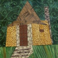 Hagrid's Hut quilt block from Fandom In Stitches.