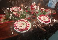 #peppermintthemedChristmas #christmastablesetting #holidaytablescapes #Candycanetablescape