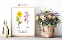 Birth Flower Family Custom Digital Print, Personalized Gift for Mom, Mom's Garden, Custom Birth Floral Printable Wall Art Digital Download