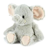 Part of the Warmies classic range is this lovely microwaveable Elephant. 

This Warmies Elephant measures 13" (33 cm). Perfect to keep you warm on a winter's day, simply warm for 90 seconds in any microwave up to 1000W.

Filled with organic filling material which is lightly scented with relaxing lavender. This soft toy can be surface washed carefully with a damp cloth, and with the proper care, a Warmies heat toy can last many years. 