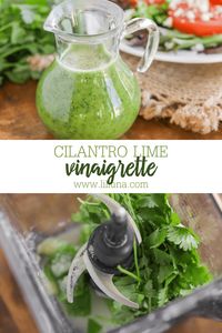 Cilantro lime vinaigrette is light and refreshing. The lime adds a brightness and cilantro a flair of flavor! #cilantrolimevinaigrette #cilantrolime #vinaigrette #saladdressing #homemadedressing