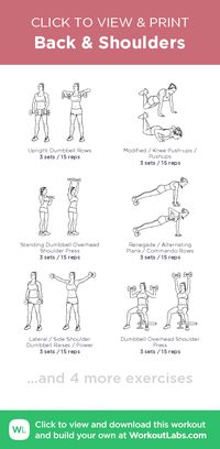 Back & Shoulders – click to view and print this illustrated exercise plan created with #WorkoutLabsFit