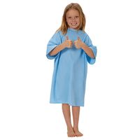 Fashion Seal's Pediatric Hospital Gown are made with a polyester fabric for softness and comfort. The pediatric hospital gowns feature a comfortable wide raglan sleeve that allows for movement, while maintaining modesty. The tie closure keeps patients contained and allows for easy on and off, while the extra full cut sleeves ensure a comfortable fit. These wholesale pediatric gowns in bulk, are blue and packaged in a case of either 12 or 72 gowns. Great for long stays at hospitals, the patient gown for kids will keep patients feeling comfortable all day long. Polyester Woven Fabric Extra, Full Cut Wide Raglan SleevesTie ClosureColor: BlueCase of 12 or 72