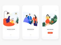 Onboarding illustration for reading APP. I hope you enjoy and communicate more. thank you.