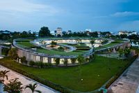 in vietnam, vo trong nghia architects has completed the construction of farming kindergarten, a large pre-school designed to accommodate up to 500 children.