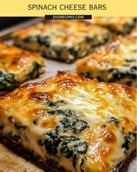 These Cheesy Spinach Bars combine tender spinach, melted cheese, and a fluffy crust for a hearty, veggie-loaded treat. Perfect for brunch, a quick snack, or a protein-packed pick-me-up—everyone will be reaching for seconds