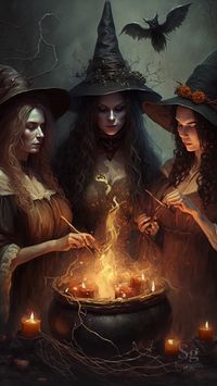 J'ai créé cette image avec l'intelligence artificielle (Midjourney). #sorcière #witches #witchcraft #art #aesthetic #sghorizons #magie #halloween