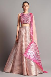 Buy Crinckled tissue lehenga set -Designer Wear - Ensemble