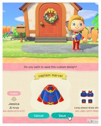 ACNH Captain Marvel shirt design : animalcrossingdesign