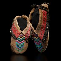 Kickapoo Beaded Hide Moccasins, late 19th cent.