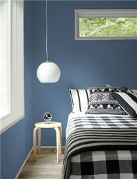 Look at the paint color combination I created with Benjamin Moore. Via @benjamin_moore. Walls: Van Deusen Blue HC-156; Trim: Gray Owl OC-52.