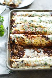 Shredded Beef Enchiladas with Ancho Chile Sauce recipe