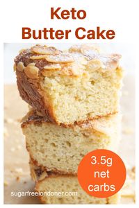 A wonderful diabetic friendly coffee cake recipe to share with family and friends! This keto butter cake is a low carb version of a childhood favourite of mine - German Butterkuchen. This sugar free yeast cake recipe is just 3.5g net carbs per slice.