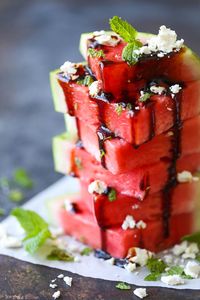 Watermelon Salad with Balsamic Reduction - Damn Delicious